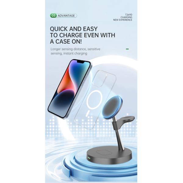 Wireless Charging Station With Night Light Over Current Protection CE/FCC/RoHS Certified
