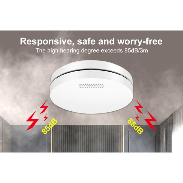 Tuya Smart Accurate 85dB Smoke Alarm Detector With Photoelectric