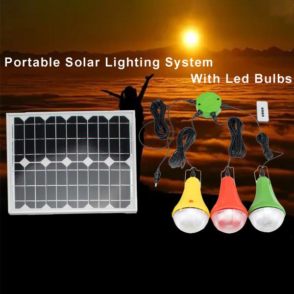 5200mah Li Battery Solar Home Lighting System With 3PCS 3W Bulbs