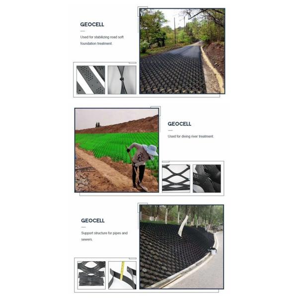1.1-1.8mm Plastic HDPE Geocell Erosion Control For Road Construction