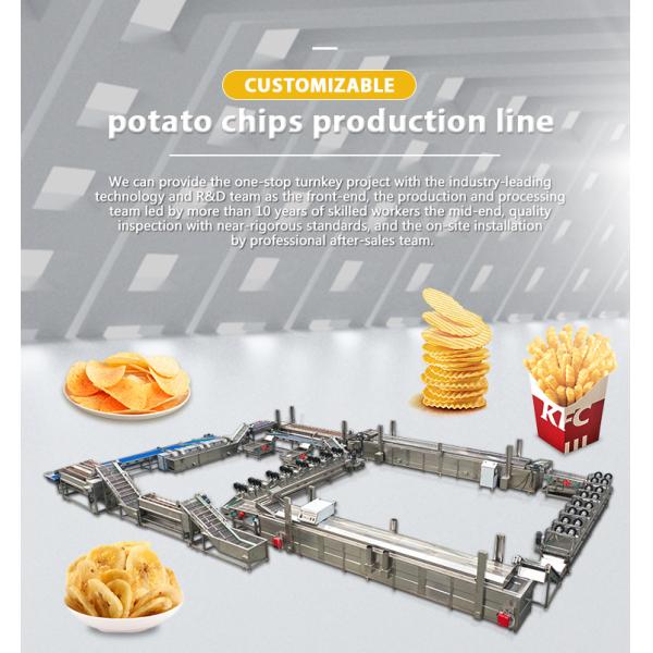 SUS304 Material Fully Automatic Lays Potato Chips Making Machine For Snack Production