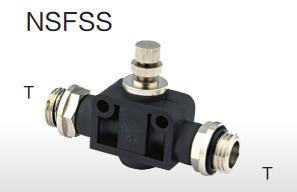 Quality Plastic Body Pneumatic Tube Fittings NSFSS Knob Throttle Valve Two Thread Sides Straight for sale