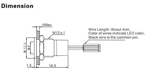 RGB Three Color Led Indicator Light Waterproof Signal Pilot Lamp With Cable Connectors 12-24V