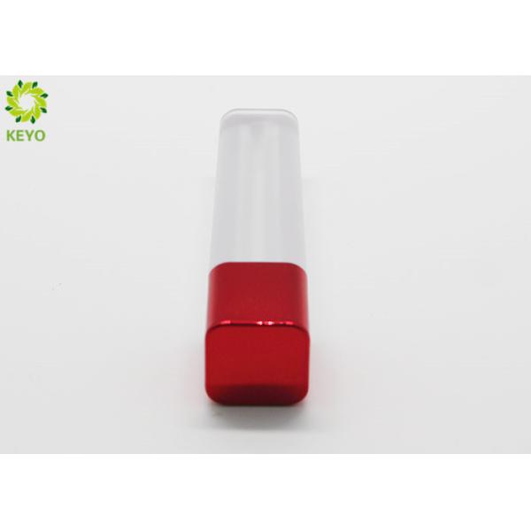 Square Empty Lip Gloss Tubes 5ml 6ml 8ml With Glossy Electroplating Red Cap