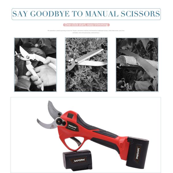 Swansoft  4.0CM Electric Secateurs Electric Pruner Lithium Battery Pruning Shears Bypass Handheld Trimmers
