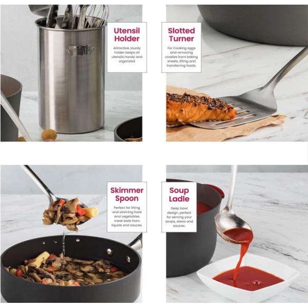 10pcs Stainless Steel Kitchen Utensil Sets , Spatula Set For Nonstick Cookware