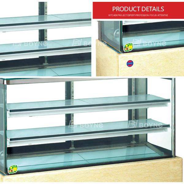 Square Cake Refrigerated Display Case With LED Light , Cake Display Chiller for keep food fresh