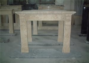 China Simple Design Beige Marble Fireplace Surround For House Fireplace Mantel wholesale