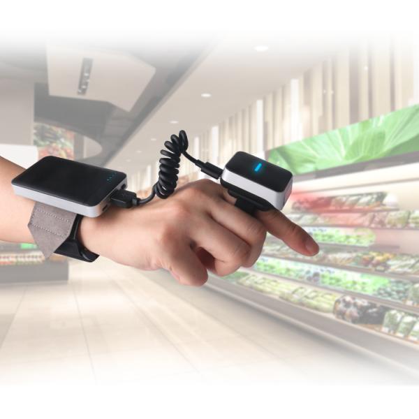 Wearable 2D Finger Ring Barcode Reader USB Wired 2.4G 450mAh