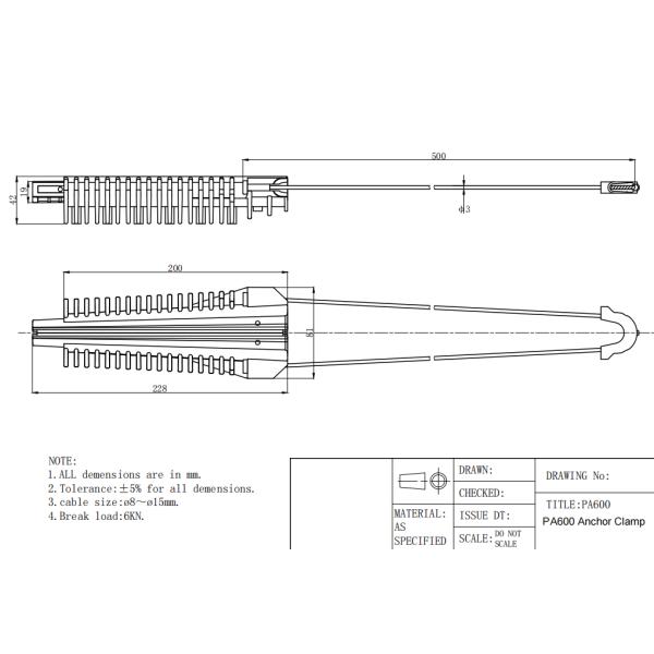 8-15mm 6KN Hardware Aerial Network ADSS Clamp Anchor Clamp