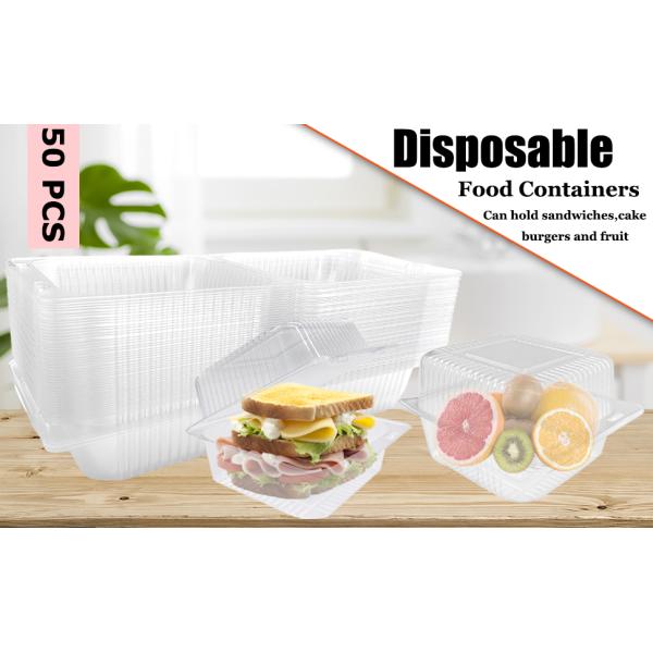 50 Pcs Clear Plastic Take Out Containers