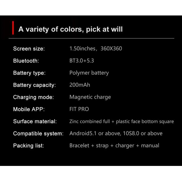 Dynamic Double Straps Outdoorsman Smart Watch 1.5" Round With Earbuds Rose Gold