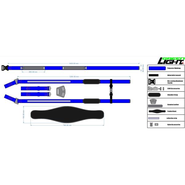 Crossover Backed Mining Safety Belts High Strength Polyester Underground Mining Belt