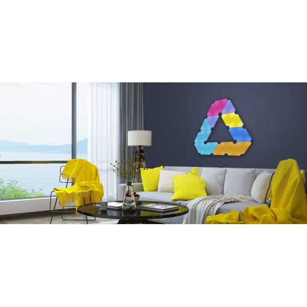 Adjustable RGBIC Smart Triangle LED Light with Wifi Bluetooth Control for Gaming Atmosphere