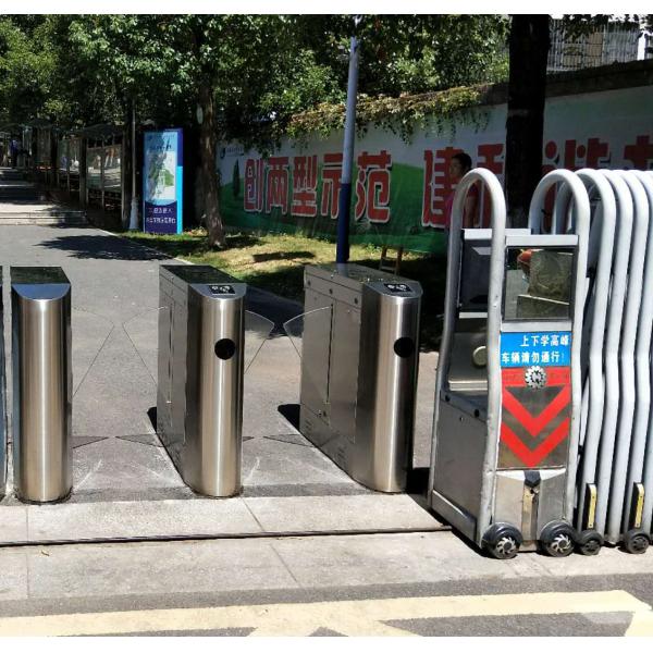 Pedestrian Entry Exit Flap Barrier Gate RFID Fingerprint Biometric Access Control