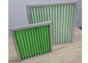 China Green Pleated Panel Air Filters G1 G3 Efficiency Polyester Media Filter wholesale