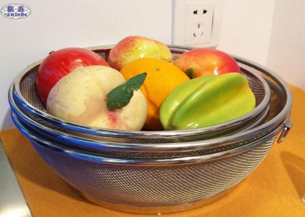 Quality Customized Wire Mesh Fruit Basket , Metal Wire Basket Fruit Bowl For Home / Kitchen for sale