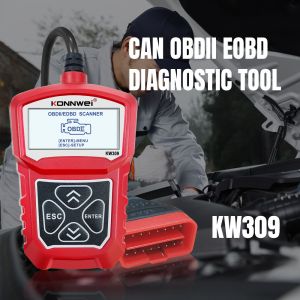 China 16pin OBDII DLC Konnwei Kw309 Car Code Reader with 2inch Screen on sale