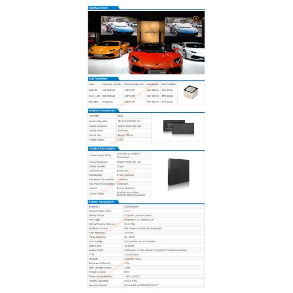 Lightweight Inside Fixed LED Display High Refresh Rate Good Weather Ability