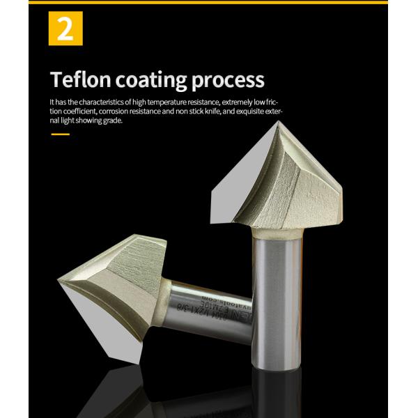 1/4 X 3/8 CNC Wood Bit V Type Slotting Cutter Arden 0304 Cnc Wood Mill