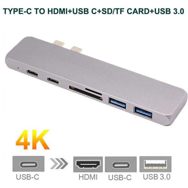 Quality Type-C USB-C Hub Adapter For MacBook Pro SD/Micro SD CardReader Dual USB 3.0 Polt and  Type-C USB3.1 hub for sale