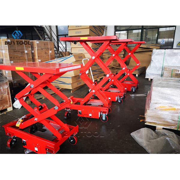 500kg Low Profile Mobile Lift Table Double Scissor Light Duty Small Electric Motor