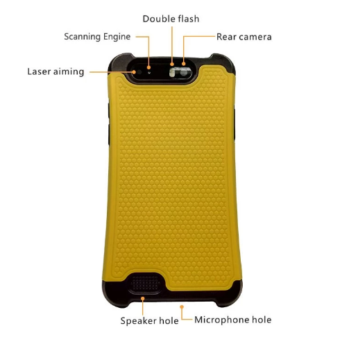 Industrial PDA Wifi Bluetooth 2D Scanner Yellow Color 146.7 x 73 x 9.3 mm