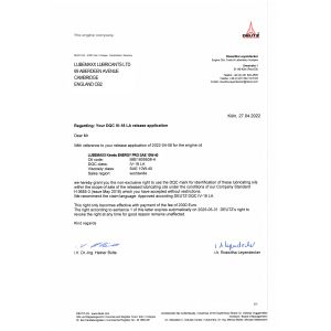 LUBEMAXX LUBRICANTS LTD Certifications