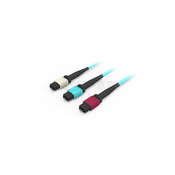 Not Flush Patch Cord MPO Breakout Cable with LC Connector 12 Fibers Single OM3 OM4 MPO End LC Duplex End