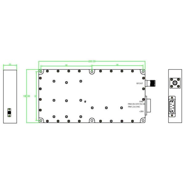 150W 700-850MHz Anti Drone Signal Jammer Module System GPS Blocker GaN Fpv Uav Shielding With GAN and Isolation Protector