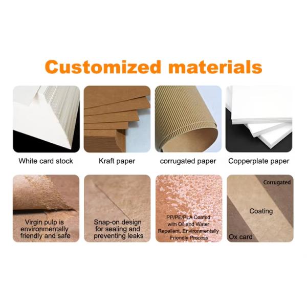 Biodegradable Paperboard Food Packaging Hamburger Patty Box Custom