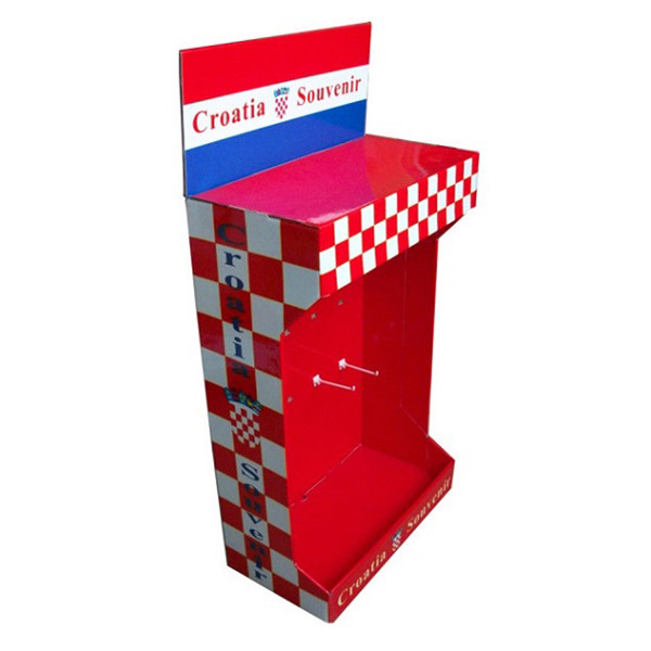 Cosmetic Products Sidekick Display Rack With Hooks Pantone Printing Surface