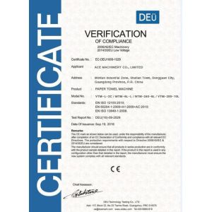 ACE MACHINERY CO.,LIMITED Certifications