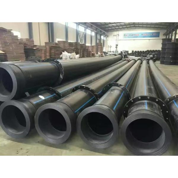 qualified black hdpe dredge pipes with stub ends on both sides