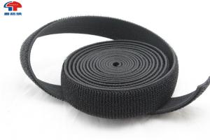China Strong Black Elastic Hook And Loop Fasteners Strap , hook &amp; loop tape self adhesive For Bandages wholesale