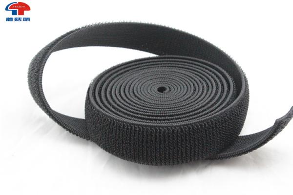 Strong Black Elastic Hook And Loop Fasteners Strap , hook & loop tape self