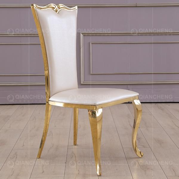 Restaurant ODM SS Dining Chairs With Upholstered Seat Cushion