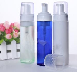 China Clear Empty Foam Pump Bottle Dispenser 200ml PET Cosmetic  With White Cap wholesale