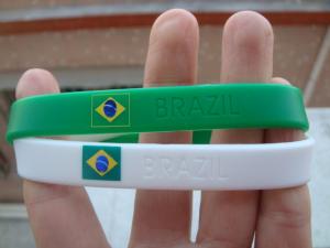 China I love Brazil - Sport Brazil Football Soccer World Cup Country Flag color Wristband Bracelet on sale