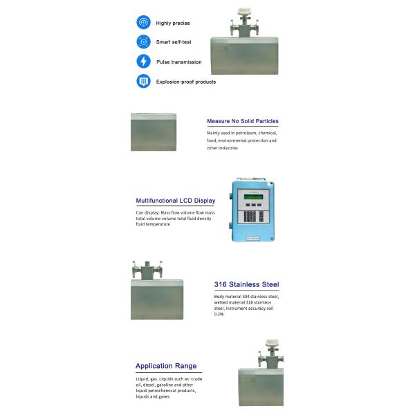 DN5-DN150mm Coriolis mass flowmeter GMF900-C,4-20mA output,316L Material,Flange connection
