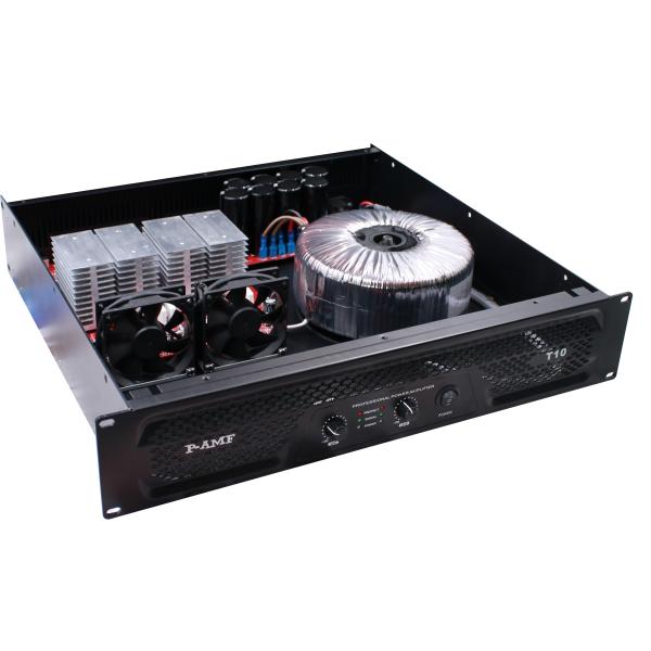 T10 2 X 1000W Public Address System Amplifier In 2U Black / Silvery