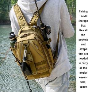 China Fishing Tackle Box Storage Sling Bag Outdoor Shoulder Backpack Cross Body Sling Gear for Pond Hopper Hiking Hunting wholesale