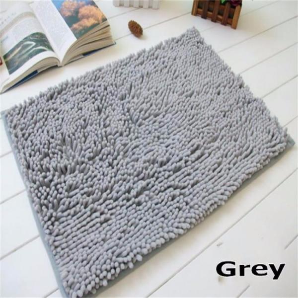 Solid color polyester chenille living room rug mat