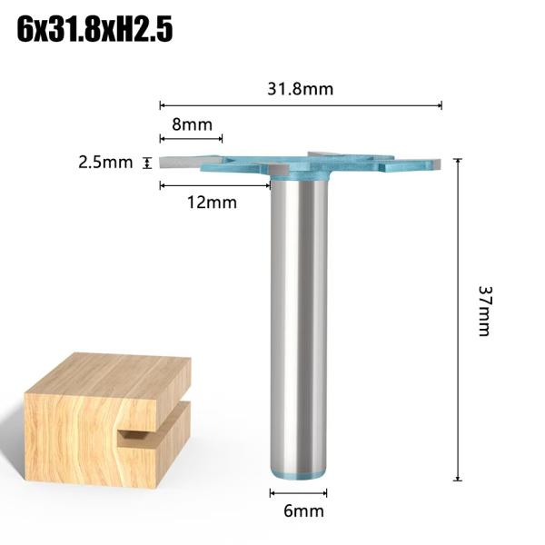 4 Blade Cnc Engraving Bits T Type Slot Bit Milling Cutter 6mm 1/4 Shank Cleaning