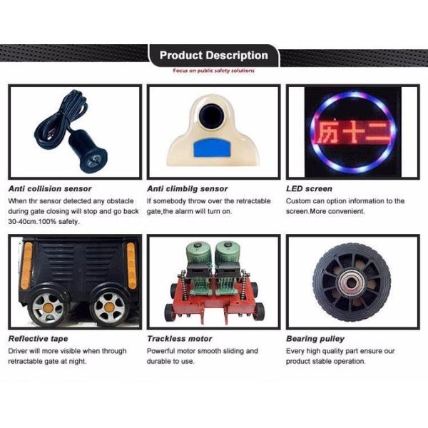 Automatic Electronic Folding Retractable Safety Door Commercial Position