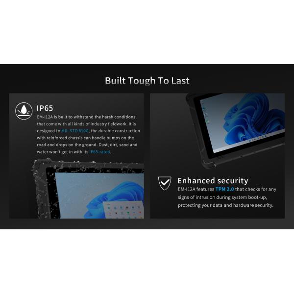 Capacitive Screen 10 inch Win 11 Rugged Tablet with Fingerprint GPS WiFi and Permanent Car Mount