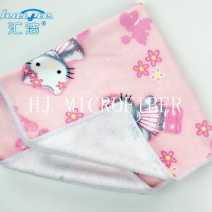Microfiber Printed Hand Towel Home Use Baby Towel 40*40cm Square Shape Pink