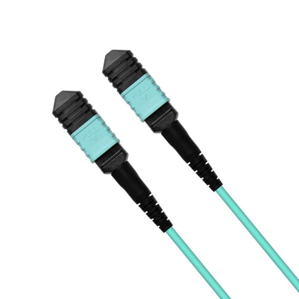 OM3 MTP Mpo Fiber Cable , PVC LSZH Mpo Patch Cord Compatible with Fast Ethernet