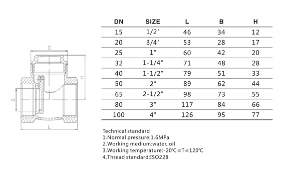 Horizontal Swing Check Valve Stainless Steel Standard
