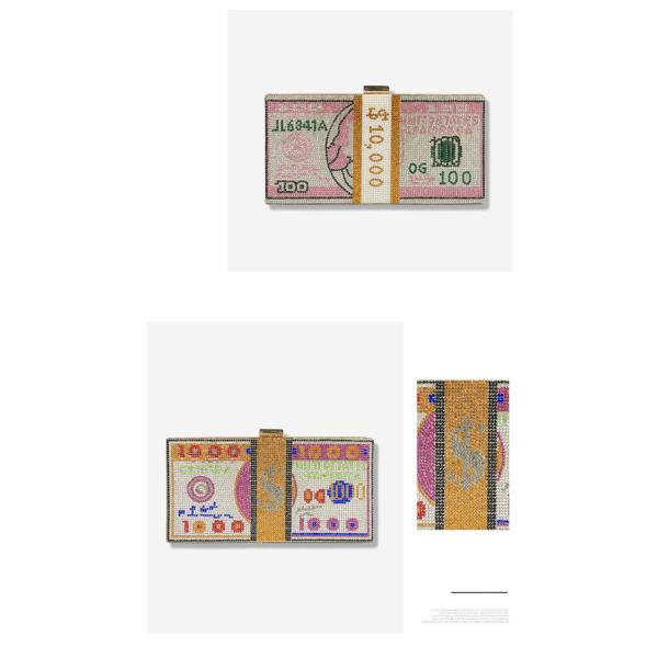 Custom Logo Geometric Pattern Women's Full of Diamonds Frosted Lock Dollar Handbag for 2023